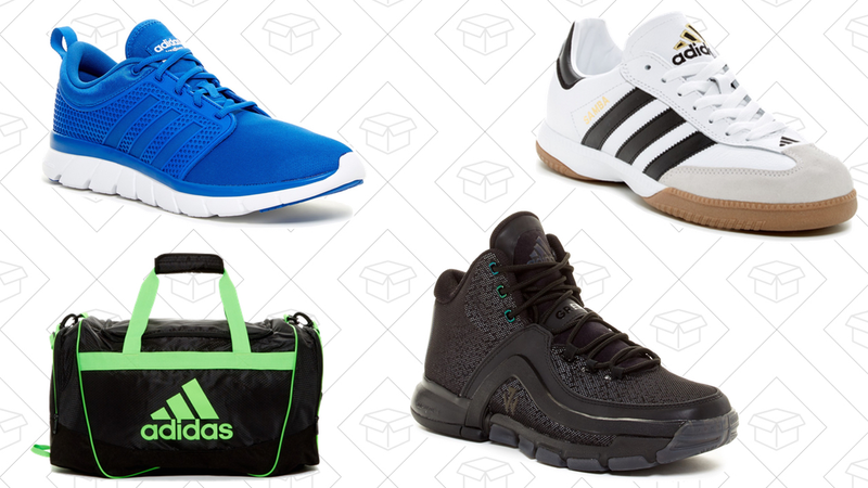Cloudfoam Groove Sneaker, $53 |Defender II Medium Duffel, $30 | J Wall 2 Sneaker, $70 | Samba Millennium Soccer Sneaker, $50